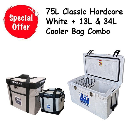 75L Classic Hardcore White + 13L & 34L Cooler Bag Combo