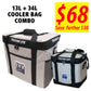 13L + 34L Techni Ice High Performance Cooler Bag Combo - Grey